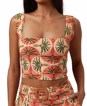 NEW SHORE lacey lace up top in palm beach palms